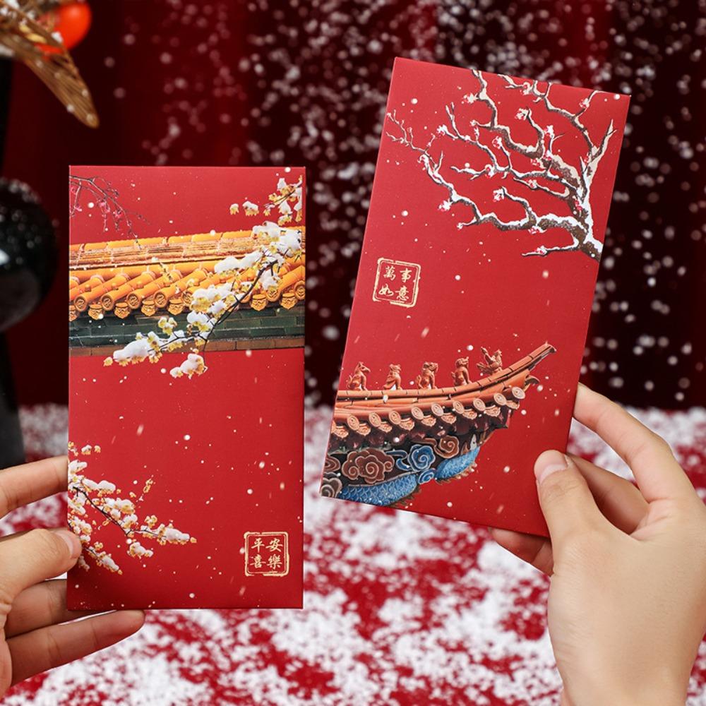 Snow Scene 2025 Lucky Money Bag Mixed Pattern Red Packet Creative HongBao  Wedding