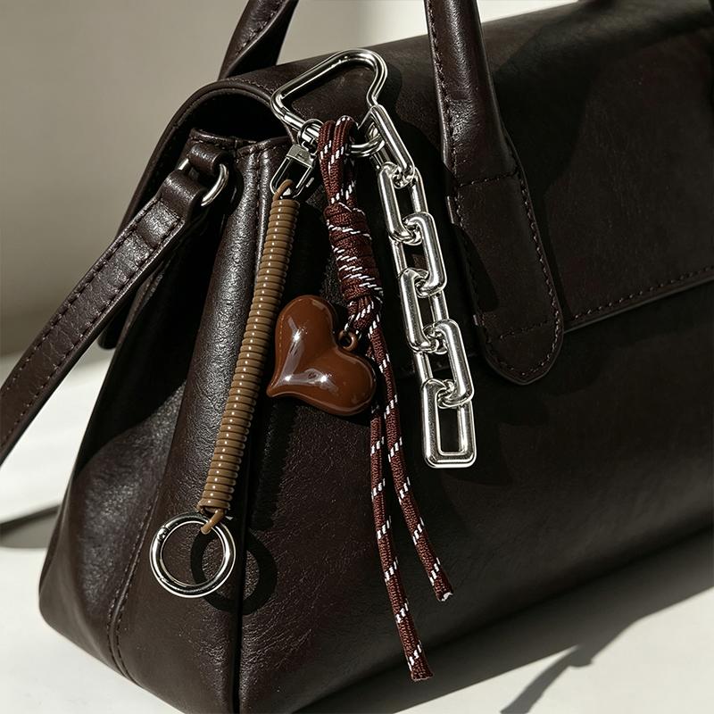 Yogodlns Bag Keyring Braided Women with Spring Rope Red Heart Hanging Decorations Bag Charm Luxury Gift