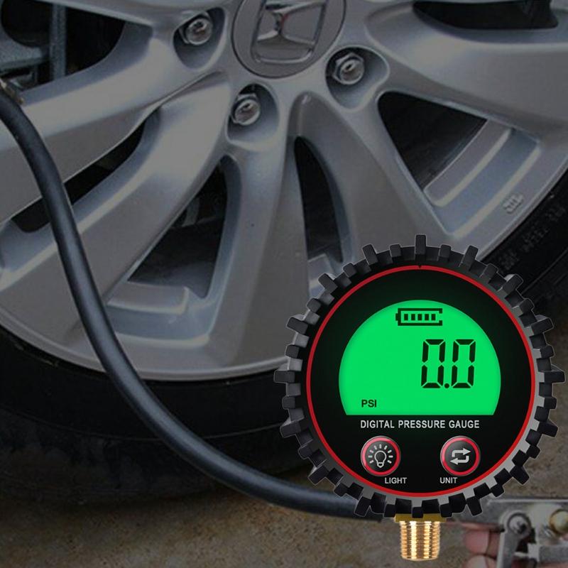 Digital Gas Pressure Gauge with 1/8'' NPT Bottom Connector & Rubber Protector Rang to 255psi Accuracy 1% .F.S.