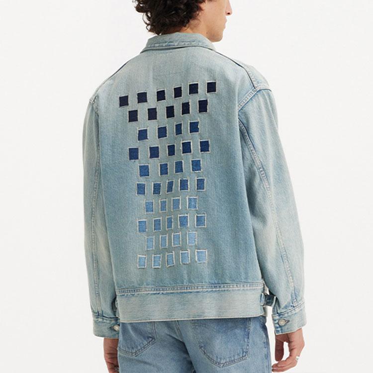 Levis Color Blocked Comfortable Long Sleeve Denim Jacket Men Jackets Blue A7150-0003