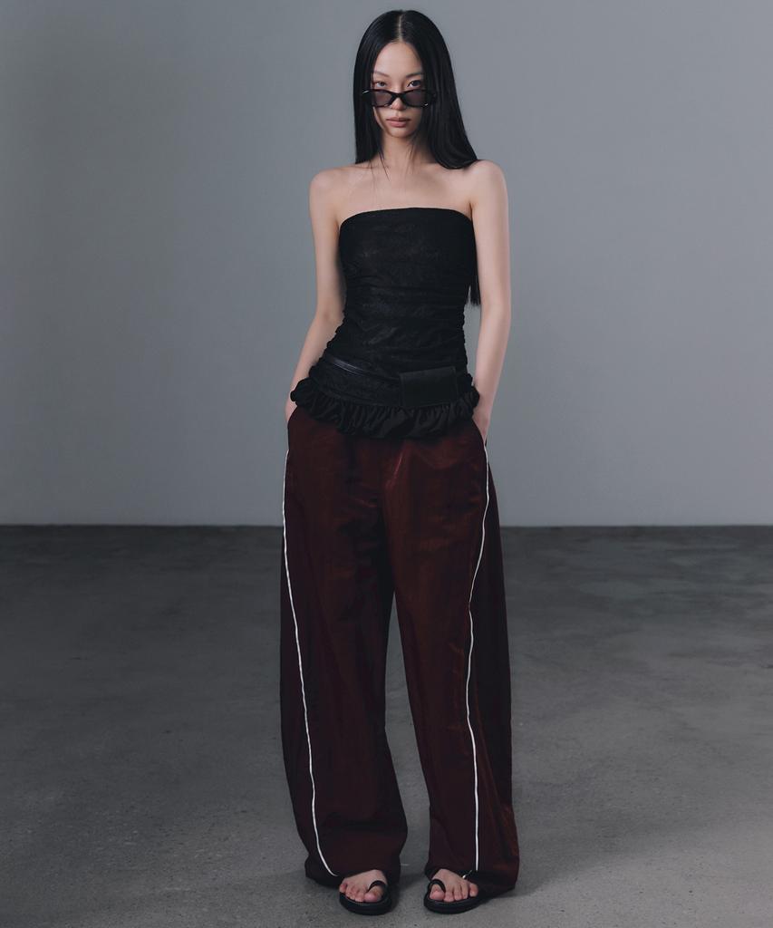 Geulouhaideu Cadit Line Elastic Waist Long Pants
