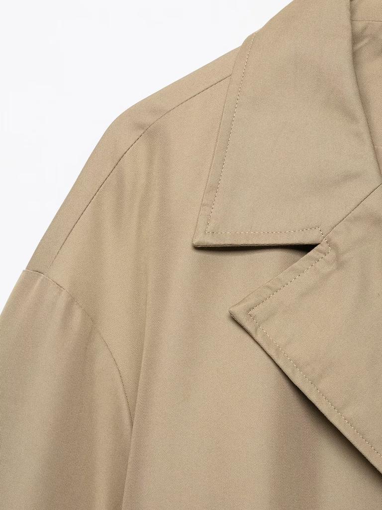 European and American style, new women's clothing, fashionable casual crimped sleeve short trench coat 3046/229/704