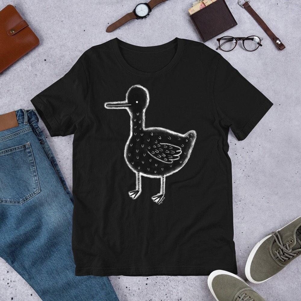 STRAIGHT CUT T-SHIRT Odd Duck Folk Art Birthday Gifts Funny Weird Creepy Cute Bird Chicken Quirky Whimsical Gothic Emo Punk Witch Weirdcore