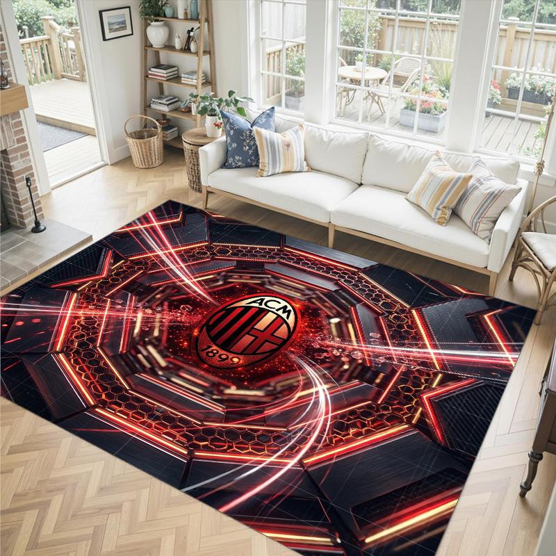 AC Milan Design Crystal Velvet Carpet Cozy Non?Slip Printed Rug For Bedroom Living Room Entrance