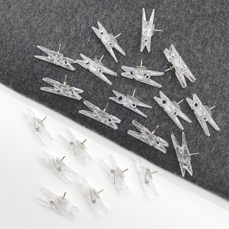 

20 Clear Thumbtacks: Damage-Free Wall & Photo Decor Pins for Cork Boards and Felt