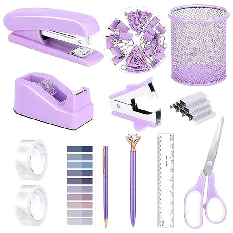 Desktop Staplers Pen Holder Desk Organizers Tape Dispenser Paper Clips Staple Remover Ruler School Office Supplies 1