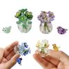 Crystal Bird Forget Me Not Flower Figurines,Glass Bouquet Flower Collectibles Table Decoration Centerpieces Home Decors