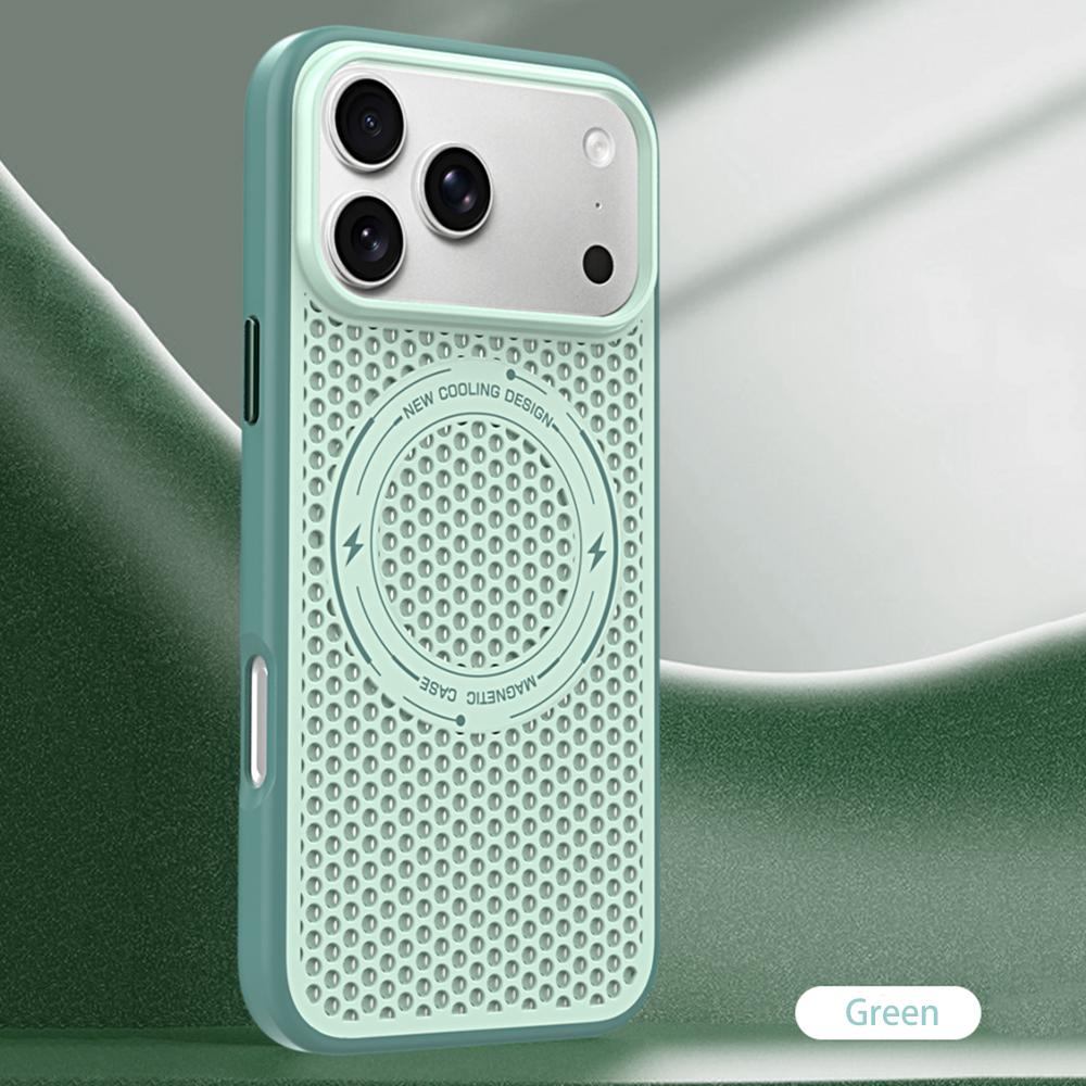 Luxury Dissipate Heat Hard Phone Case For iPhone 17 Air 16 15 14 13 Pro Max 17 Pro iPhone 17 For Magsafe Wireless Charge Cover