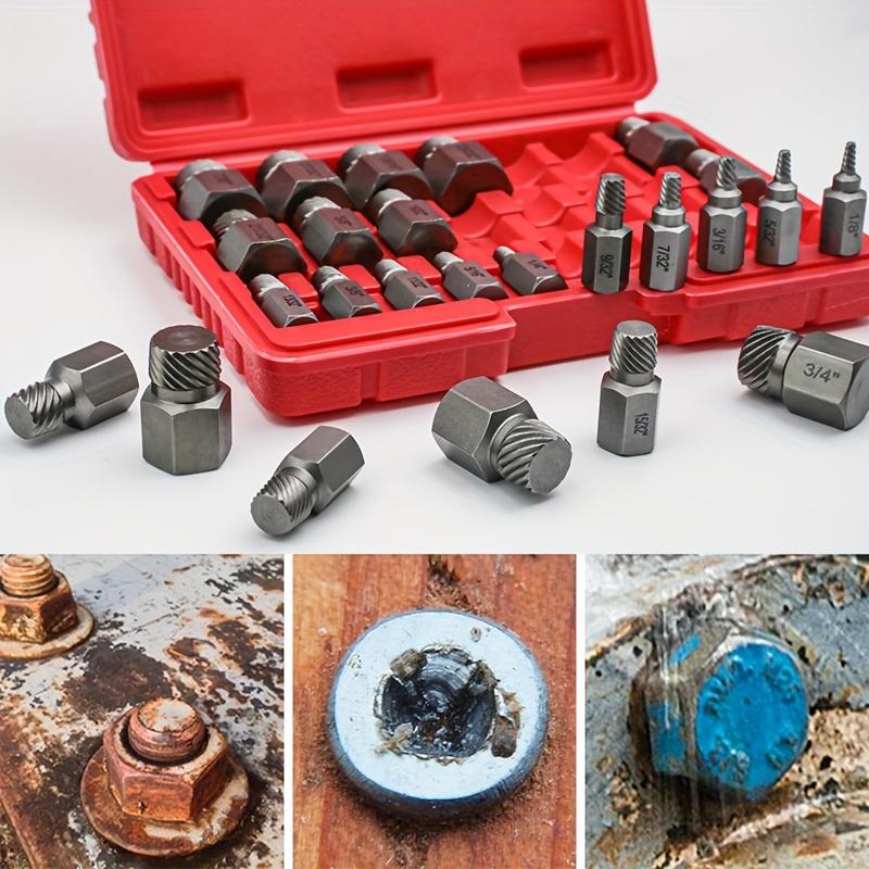 Set de 25 bucăți de extractoare de șuruburi, unealtă de extracție de șuruburi cu cap hexagonal cu mai multe caneluri, pentru îndepărtarea șuruburilor șuruburi rupte.