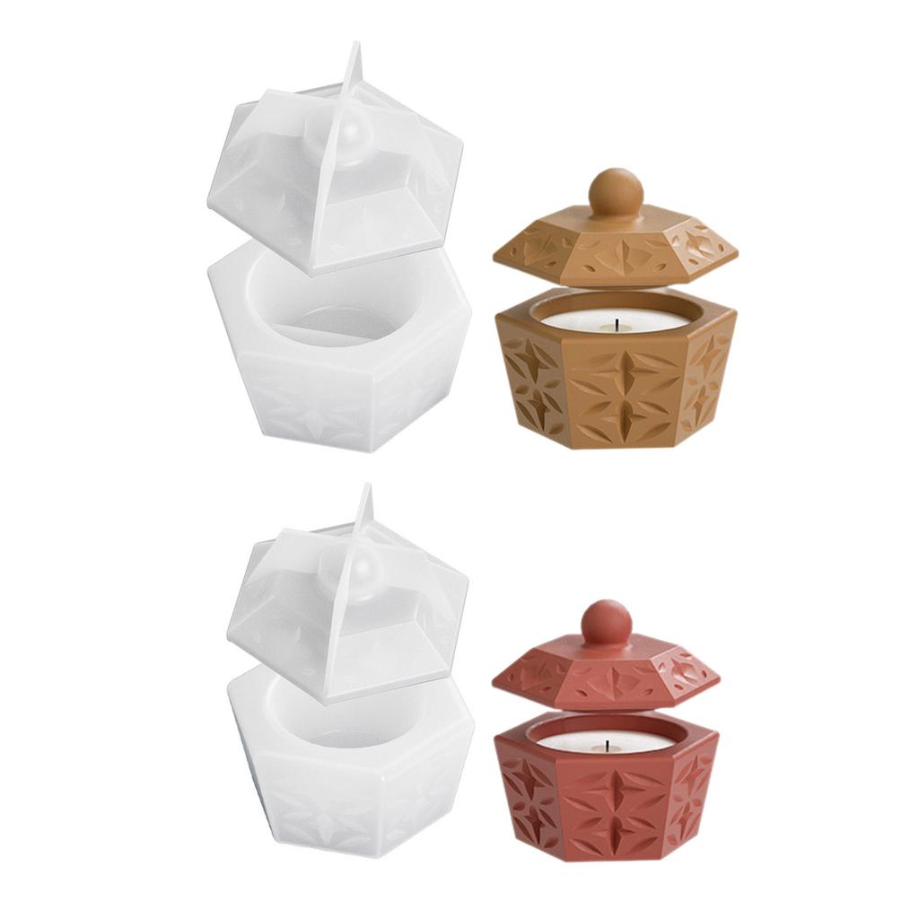 Jewelry Box Molds Candle Jar Molds Silicone Storage Box Moulds Resin Casting Mold Gift for Hand-making Crafts Lover