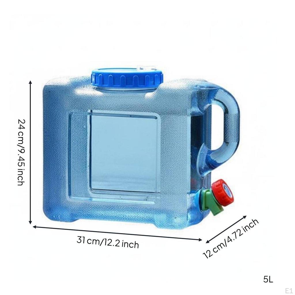 Portable Water Container Builtin Faucet Large Capacity Carrier LeakResistant Seal for Campers,