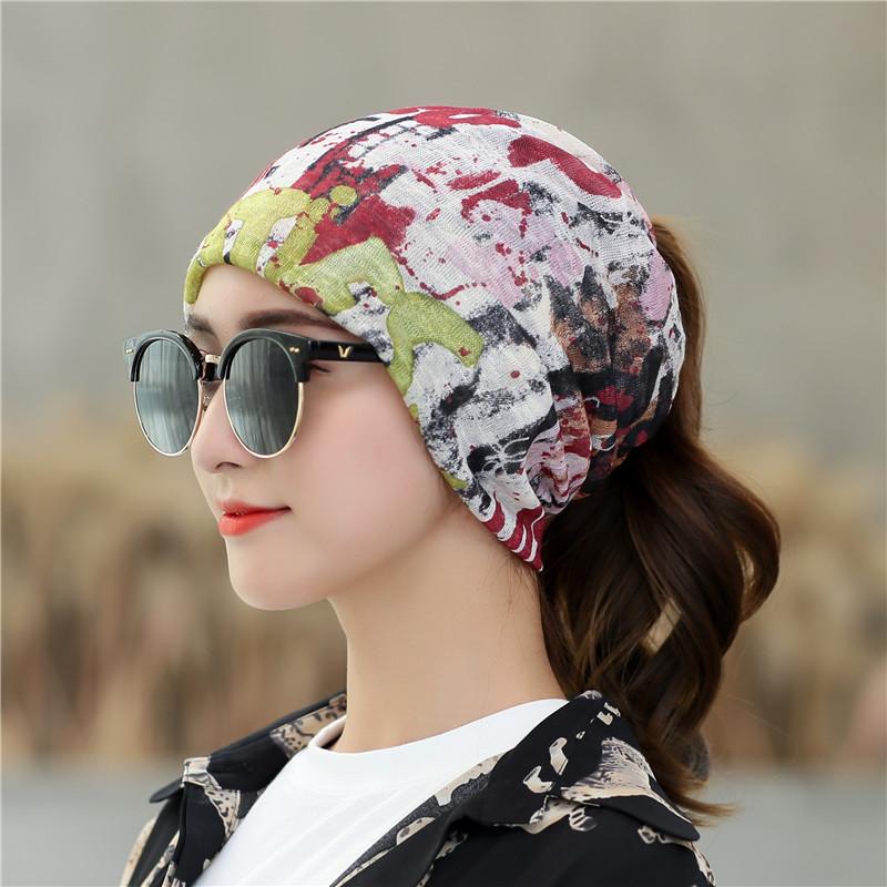 Sombreros de Mujer Primavera y Verano Sección Delgada Gorro Cubrecabeza Transpirable Calvicie Quimioterapia Gorro de Luna Turbante Sombrero para Exterior