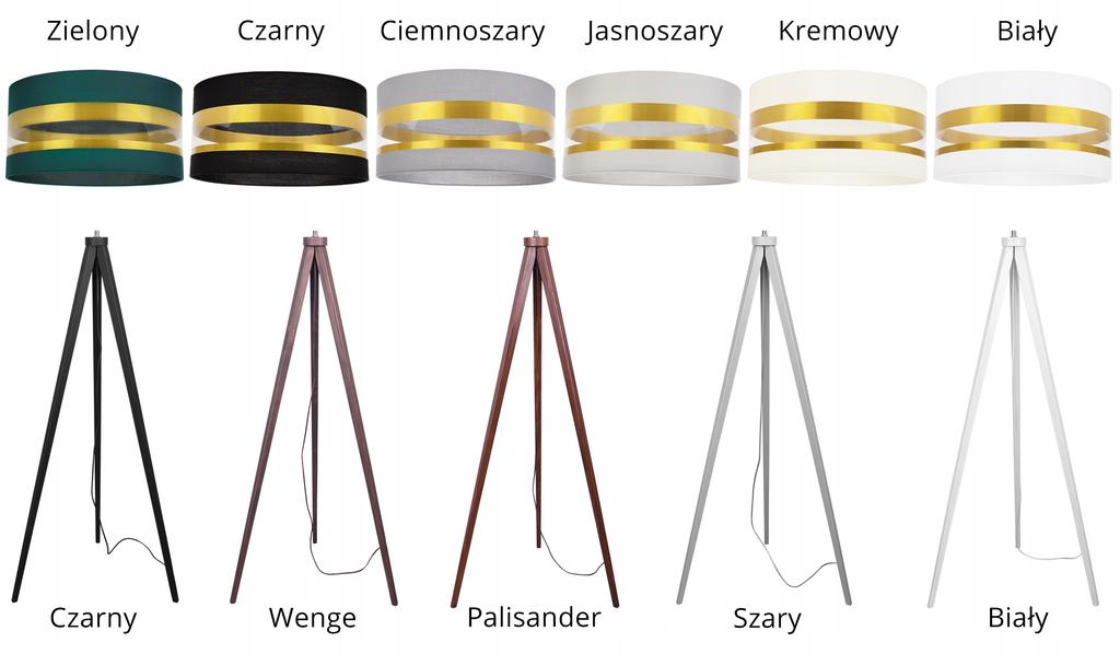 Modern Golden Tripod Floor Lamp With Led Lampshade
