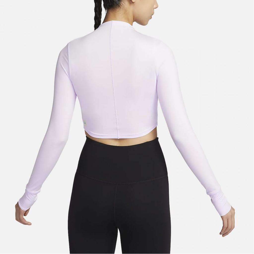 Nike Solid Color Sports Crew Neck Long Sleeve T-Shirt Women Tops Purple FZ6567-551