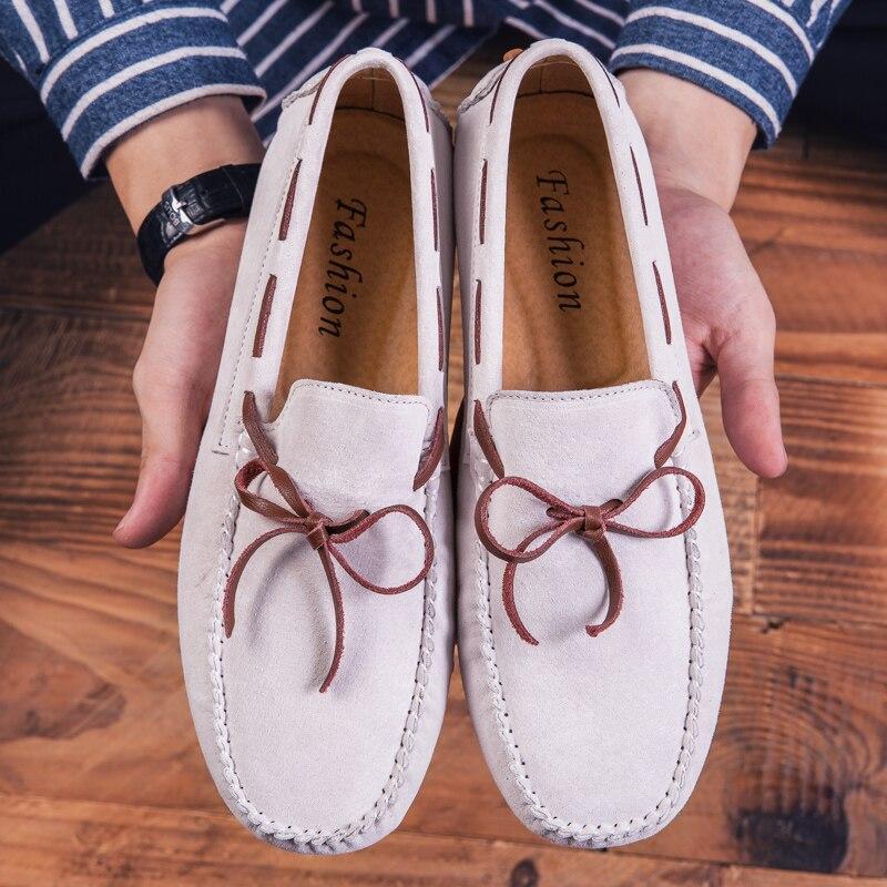 Men Mocassin Shoes Man Loafers Moccasins Mens Leather Casual Big Shoes Large Sneakers Gommino Driving Shoes Plus Size 47 Black