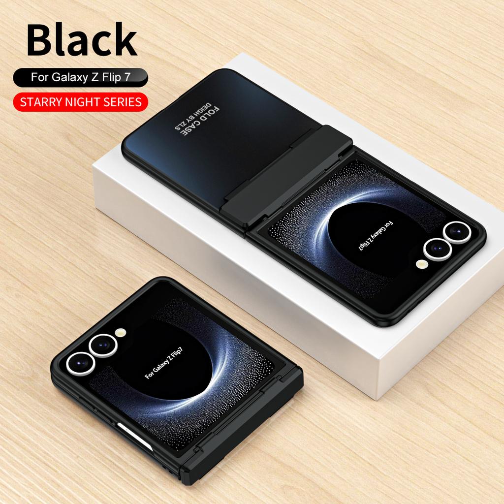 Voor Samsung Galaxy Z Flip 7 Sterrenserie Plating PC Anti-Val Anti-Vingerafdruk Anti-Slip Telefoonhoesje