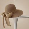 Korean Style Summer Sun Protection Woven Women'S Straw Hat Bow Tie Elegant Beach Hat Large Brim Sun Hat for Vacation Sun Hat