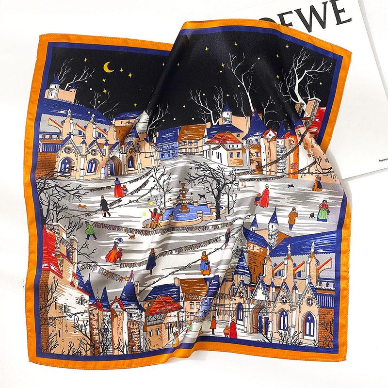 

53 * 53 см шелковичный маленький квадратный шарф многофункциональный профессиональный модный декоративный шелковый шарф для весны и осени теплая шаль 53*53CM