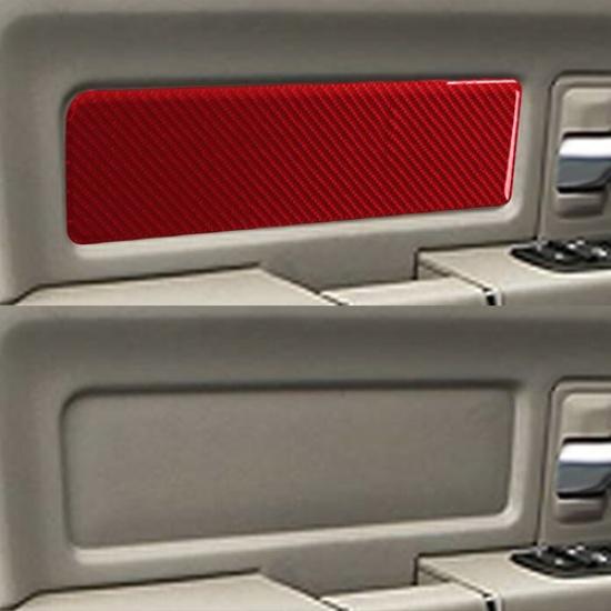 4x Bright Red Carbon Fiber Car Inner Door Panel Cover For Dodge RAM 1500 09-12