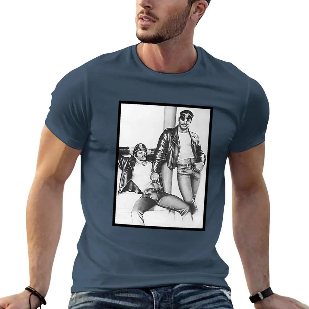 Vintage Tom Of Finland Frisky Duo Tshirt Vintage Cute Tops Unisexs Tshirts