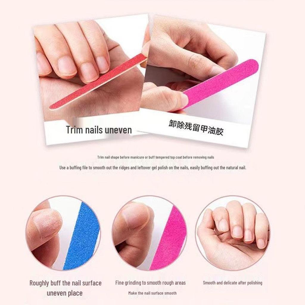 100er-Pack Mini Doppelseitige Nagelpolier- und Polierstäbchen