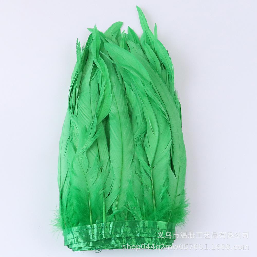 25-30Cm Dyeing Purple Tail Cloth Edge Clothing Accessories Pendant Handicraft Material Chicken Feather Cloth Belt Diy