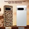 For Google Pixel 8 Pro Case Leopard Print PU Leather Coated PC+TPU Electroplating Phone Cover