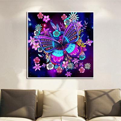 5D Diy Diamond Painting Purple Butterfly Diamond Embroidery Full Lay Anime Cross Stitch Kits Home Decor Handmade Gift