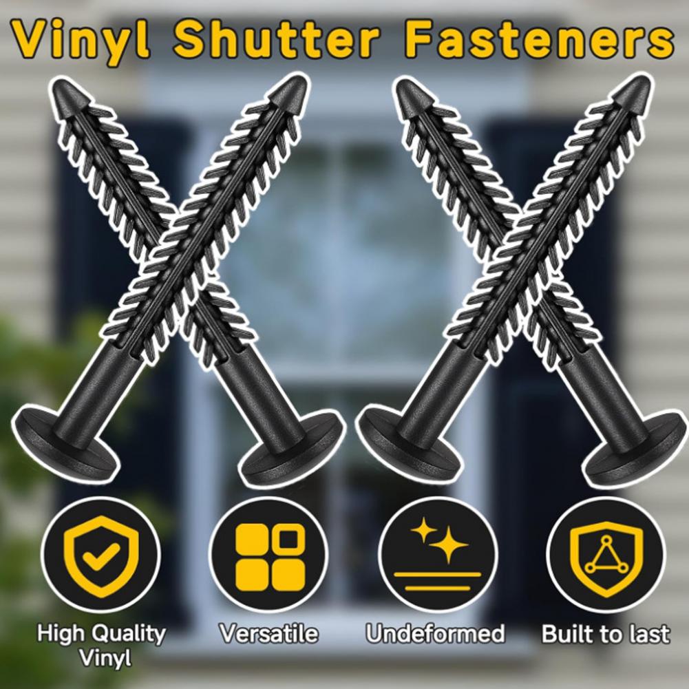Vinyl Shutter Screws Black Vinyl Blind Fasteners Vinyl Shutter Fasteners Set with Uv Resistant Spikes Window Panel Pins