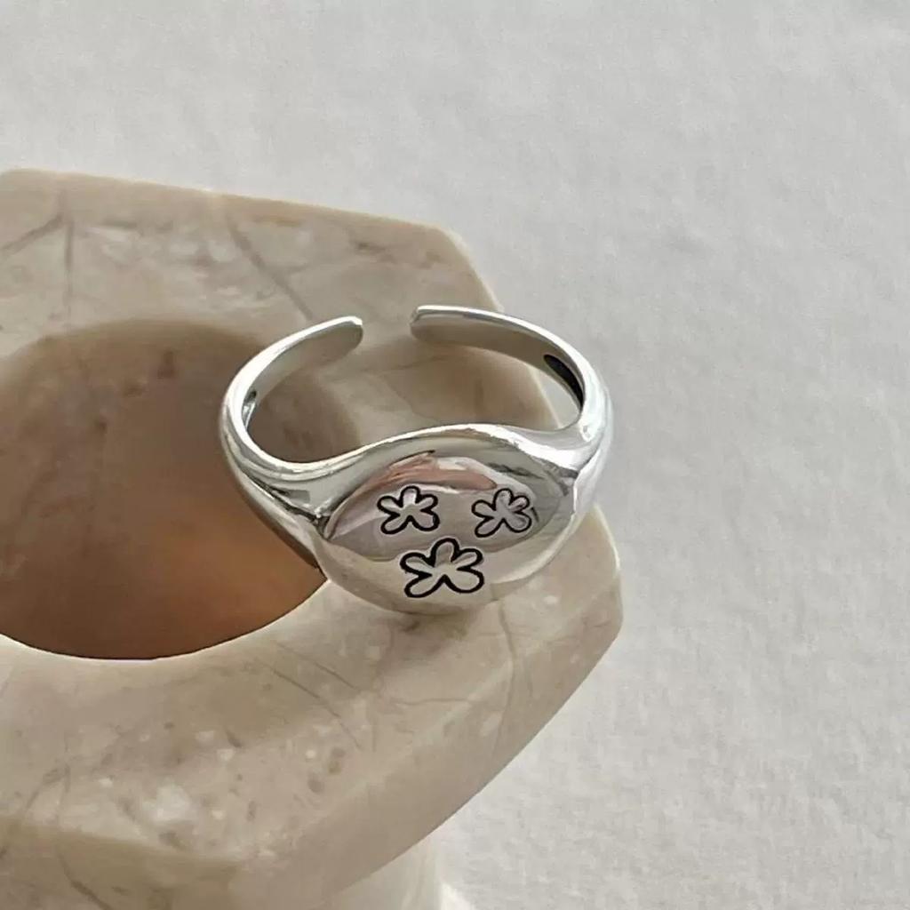 Korean Retro Flower Cuff Finger Rings For Women Girl Fashion New Jewelry Bosom Friend Gift Party Anillos Mujer
