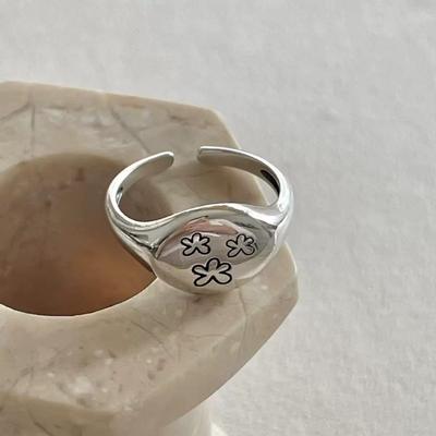 Korean Retro Flower Cuff Finger Rings For Women Girl Fashion New Jewelry Bosom Friend Gift Party Anillos Mujer