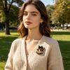 Decorative Brooch Cartoon Black Cat Shape Zinc Alloy Lapel Pin Sweater Dress Suit Lapel Badge Outfit Accessory