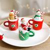 Christmas Resin Statue Gingerbread Snowman Elder Tea Cup Festive Decor Tabletop