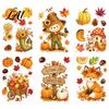 Seasonal Window Decals for Stores 6 Sheets Autumn Harvest Stickers Thanksgiving Cartoon Static Cling Decorations with Party Pumpkins Maple