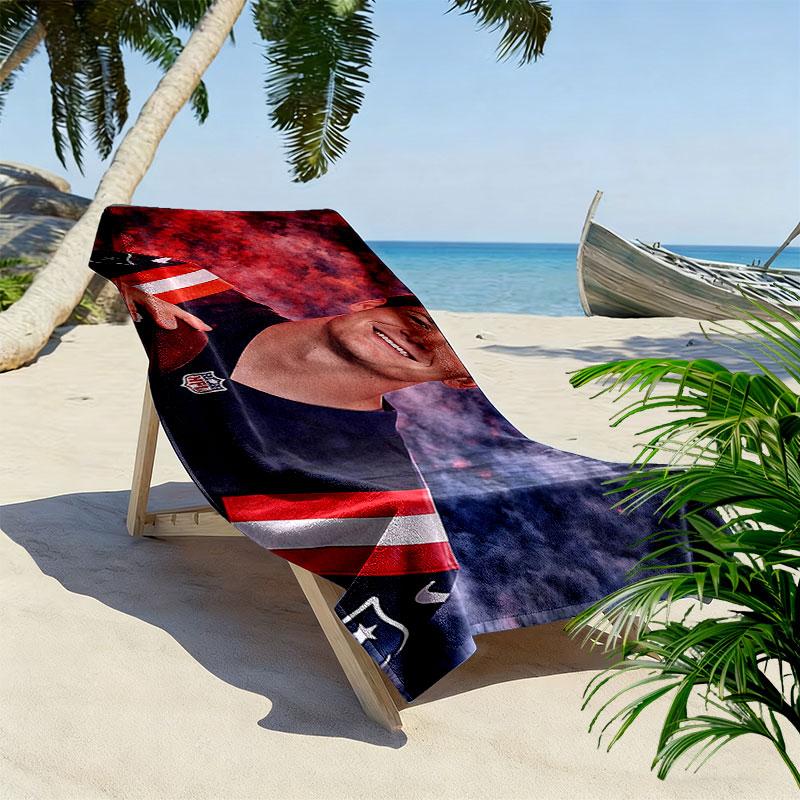 Drake Maye Print Beach Towel, Large Soft Quick Dry Towel for Beach Camping Swimming