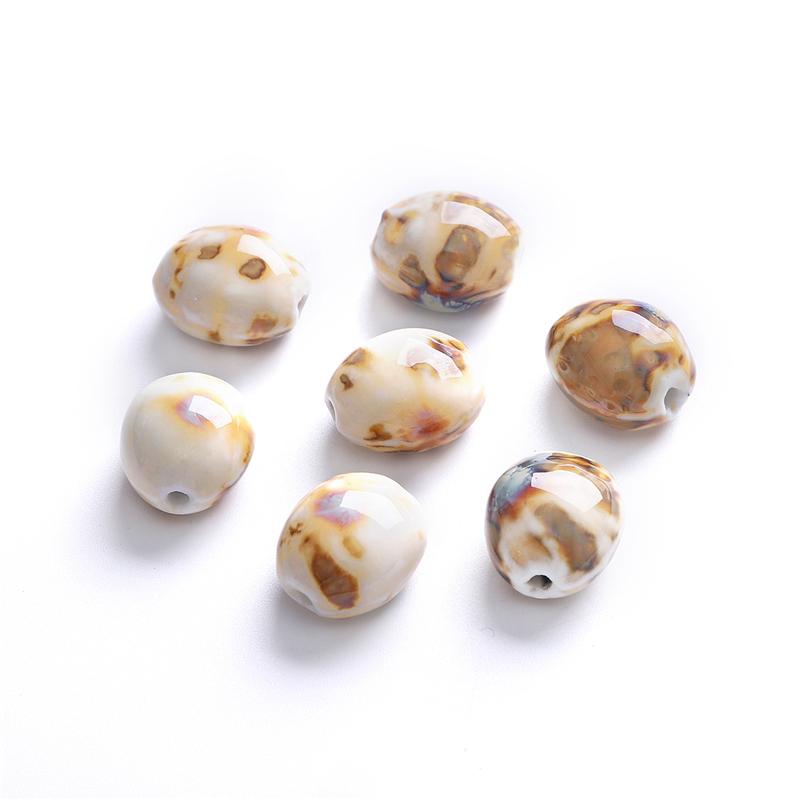 5 ks 21x18mm květinová glazura porcelánové korálky Široké fazolové keramické korálky pro výrobu šperků DIY kouzla Náramek Náhrdelník řemesla