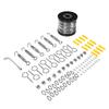 Wire Rope Crimping Tool Kit 60M 2mm 304 Stainless Steel Cable Eye Bolts Loop Sleeves and Thimbles for Garden Fence