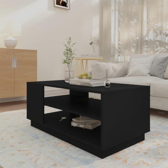 VidaXL Table basse Noir 102 x 55 x 43 cm Aggloméré