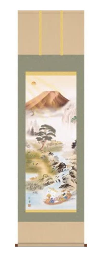 Lucky Hanging Scroll [Kaiun Banzen-zu] Rakusai Donsu by Yamamoto Shoen (Hanging Scroll Mount Fuji Red Fuji Four Divine Beasts Seven Lucky Gods)