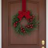 10 Inch Mini Christmas Wreath with Ribbon Bows Small Ratten Christmas Kitchen Cabinet Garlands for Window Wall Front Door Decor