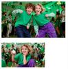 Green Kids' St. Patrick's Day Two-Piece Long-Sleeve Shamrock Party Outfit