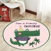Cute cartoon circular carpet, sky night moon star rocket plane children's room anti slip floor bedroom decoration carpet