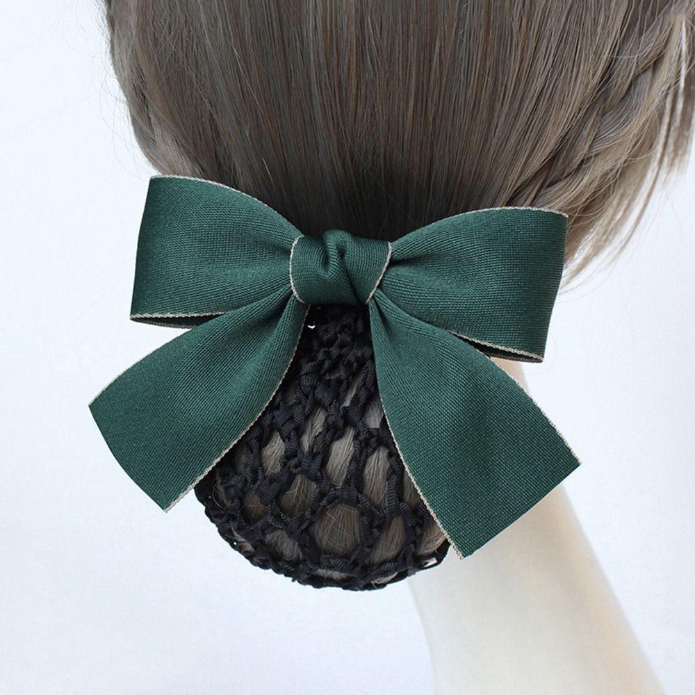 For Girls Nurse For Female Bow Spring Clip Ponytail Clip Korean Bun Snood Hairgrips Cover Net