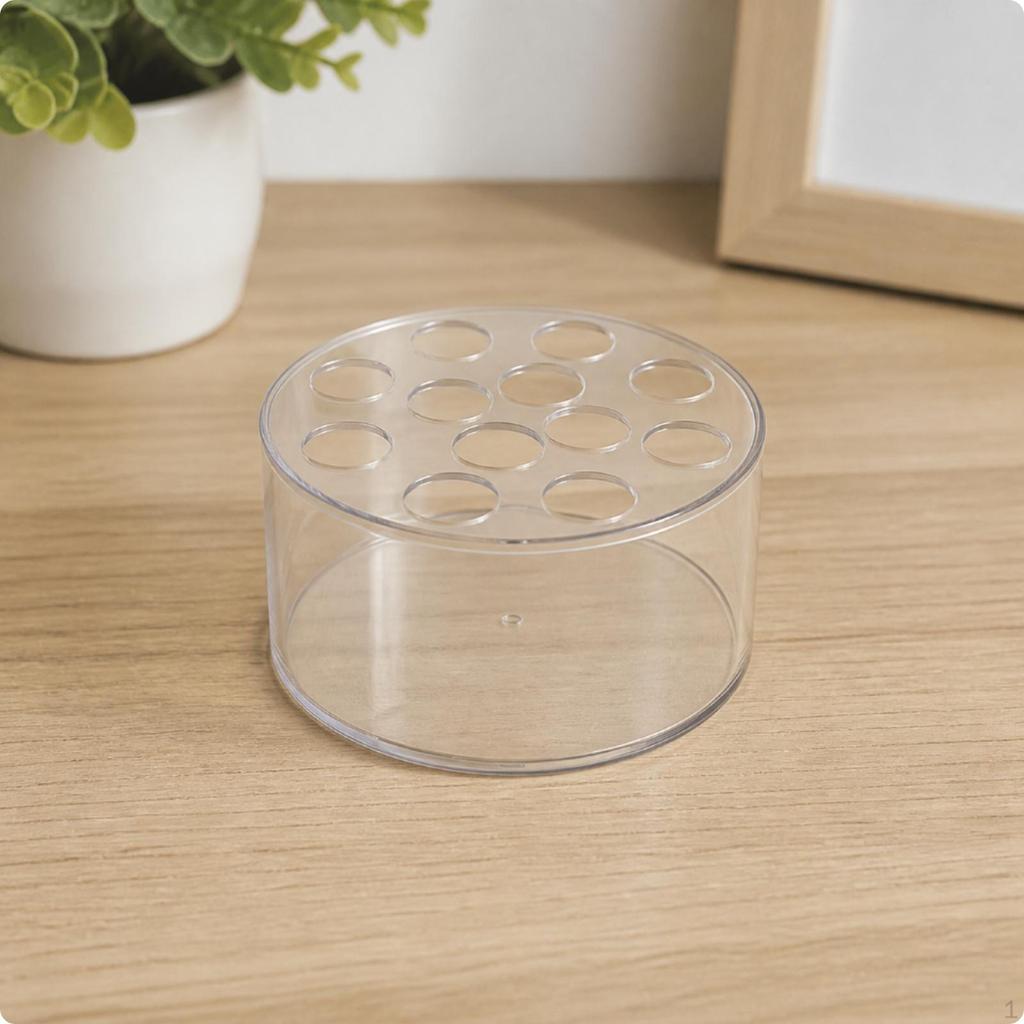 Flower Arranger Transparent Cylinder Holder with Perforated Plate Cylindrical Floral Stem for