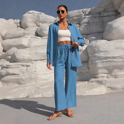 Una Elegante Collezione Primaverile di Cardigan a Manica Lunga da Donna Taglie Forti Set Casual Due Pezzi Monocolore