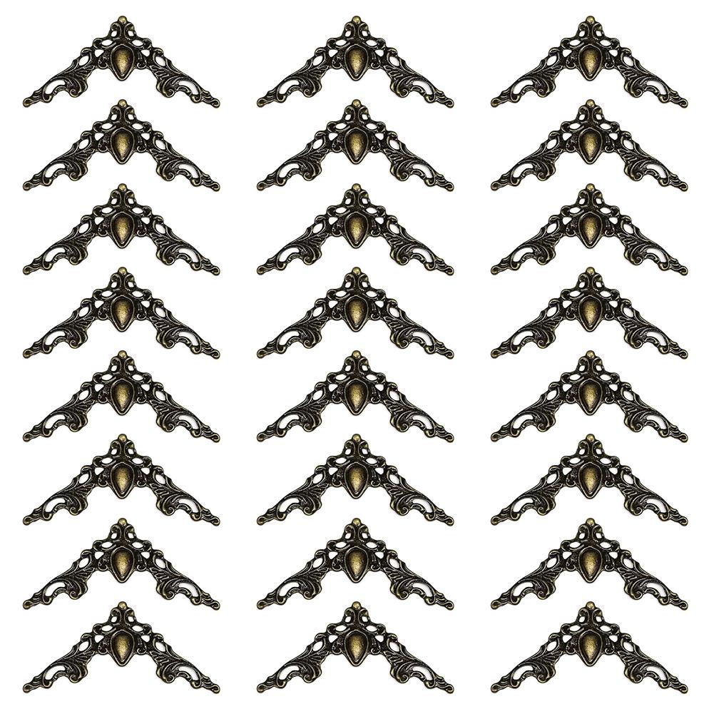 

24Pcs Box Corner Creative Metal Decorative Corner Edge Protectors Corner Brackets For Books Photo Frames Jewelry Boxes Hardware