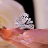 Luxury Water Drop Pear-shaped Crown Ring European and American Imitation Diamond Ring Colored Gemstone Ring