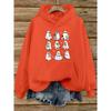 Women's Christmas Cute Ghost Reading Graphic Fashion Casual Loose Party Comfortable Long Sleeve Pullover Hoodie