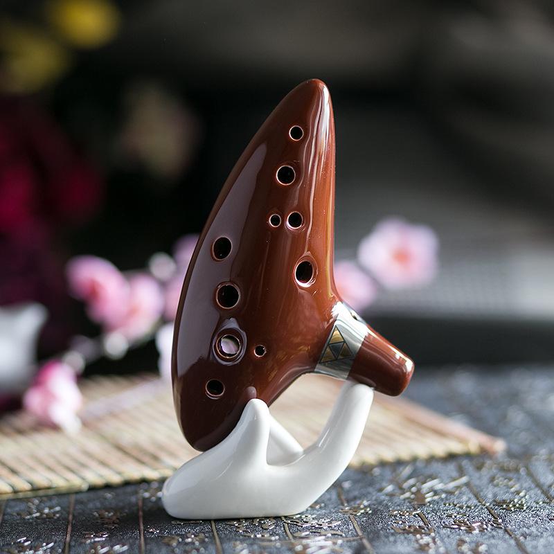 Dark Green 12-Hole Alto C Key Zelda Ocarina with Excellent Intonation and Tone
