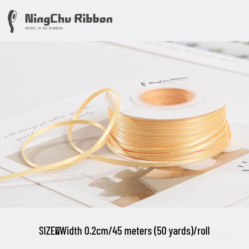 2mm Double-Sided Satin Ribbon Bookmark for Wedding Bows and Gift Wrapping